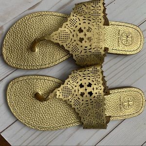 Tory Burch Gold Sandals Size 5.5